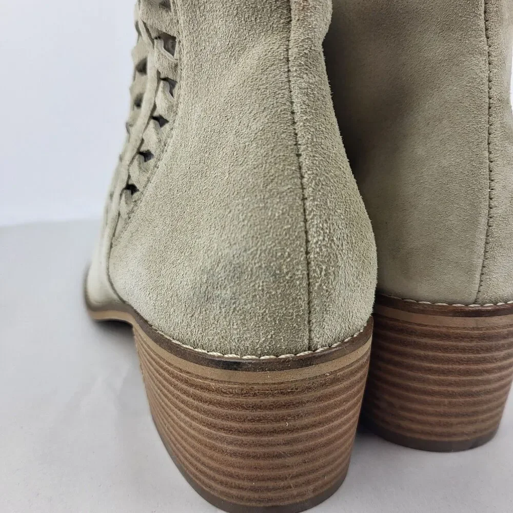 PAUL GREEN Suede Braided Cutout Bootie Size 6 UK 8.5 US